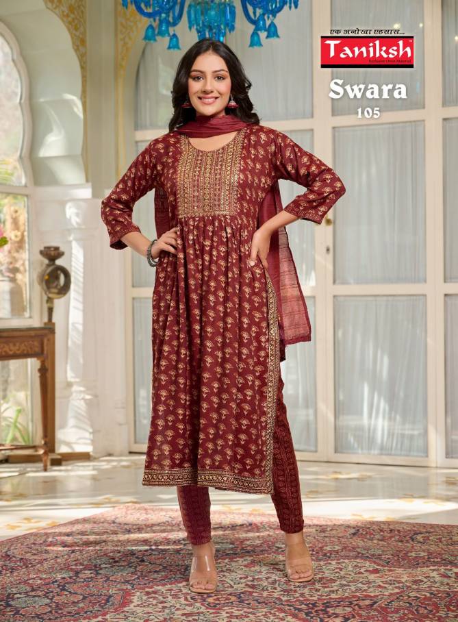 Taniksh Swara Fancy Nayra Cut Wholesale Party Wear Kurtis Catalog